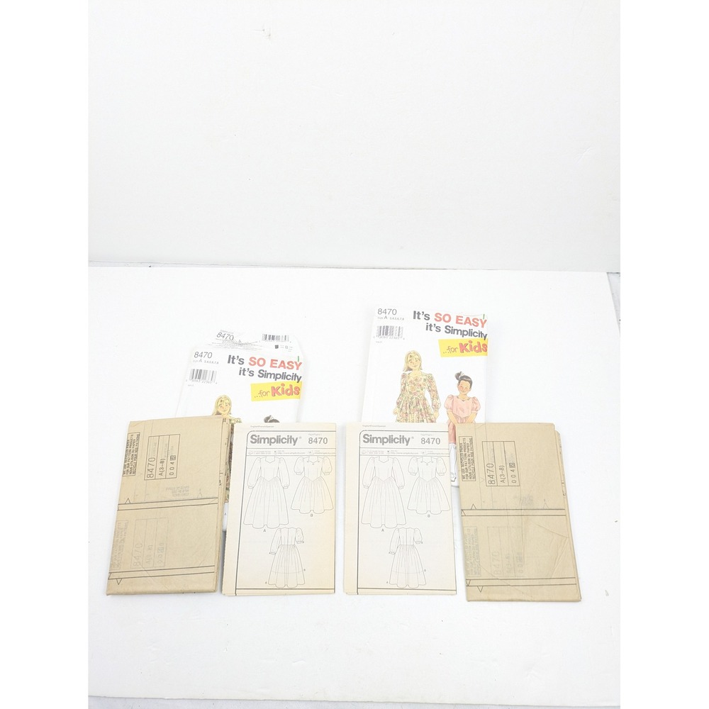 Simplicity 8470 Kids It SO EASY Dress Sewing Pattern‎ Size 6 7 8